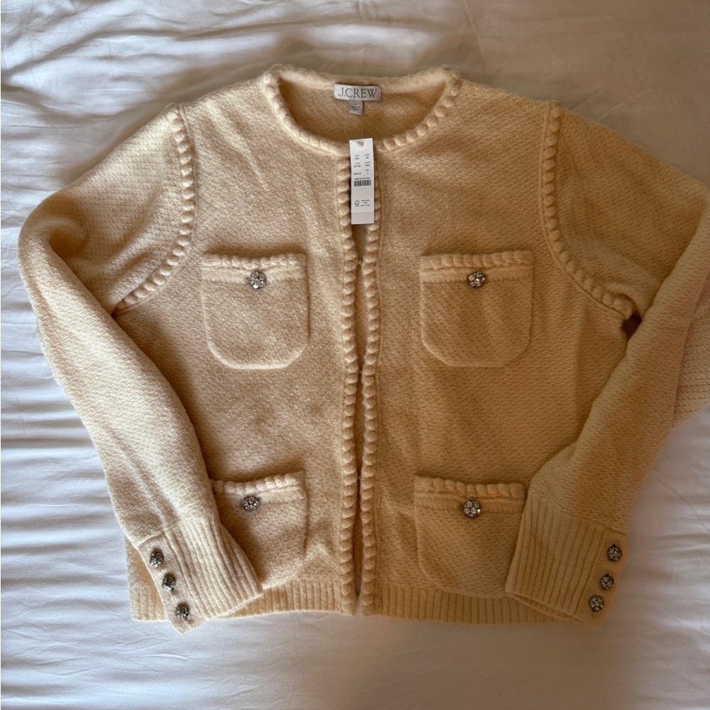 J. Crew Cream Cardigan Sweater
